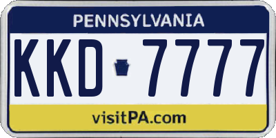 PA license plate KKD7777