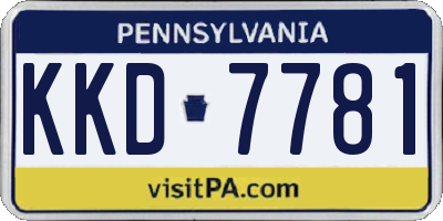 PA license plate KKD7781