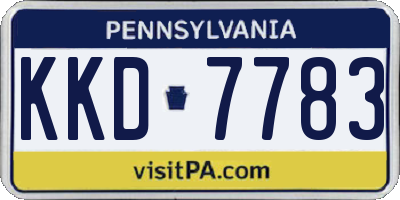 PA license plate KKD7783
