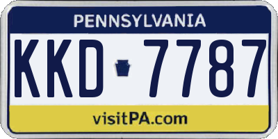 PA license plate KKD7787