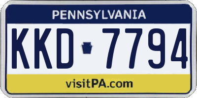 PA license plate KKD7794