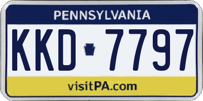 PA license plate KKD7797