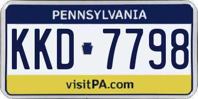 PA license plate KKD7798