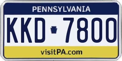 PA license plate KKD7800