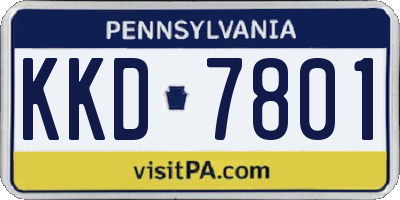 PA license plate KKD7801
