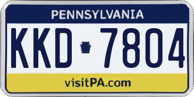 PA license plate KKD7804