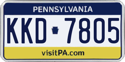 PA license plate KKD7805