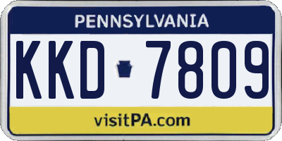 PA license plate KKD7809