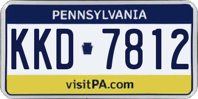 PA license plate KKD7812