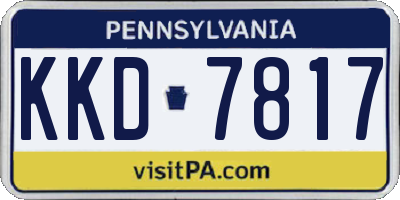 PA license plate KKD7817