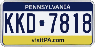 PA license plate KKD7818