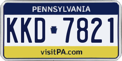 PA license plate KKD7821