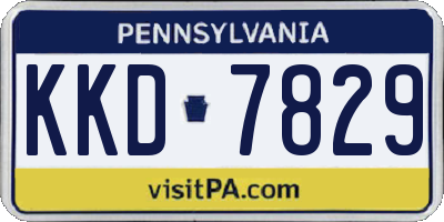 PA license plate KKD7829