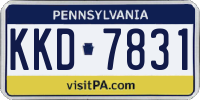 PA license plate KKD7831