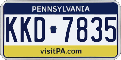 PA license plate KKD7835