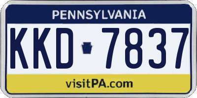 PA license plate KKD7837