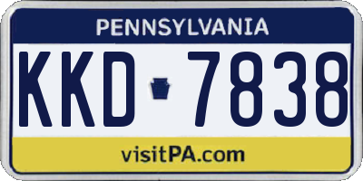 PA license plate KKD7838