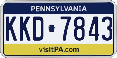 PA license plate KKD7843