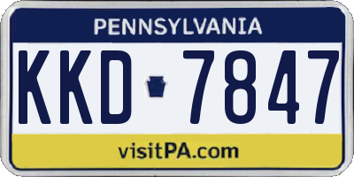 PA license plate KKD7847