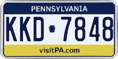 PA license plate KKD7848