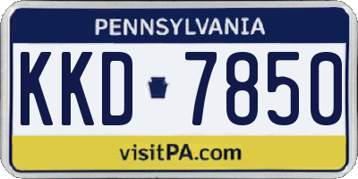 PA license plate KKD7850