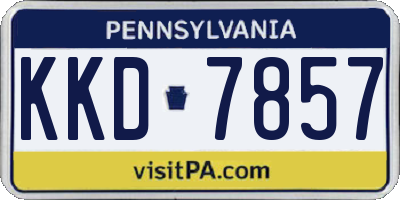 PA license plate KKD7857
