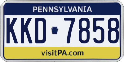 PA license plate KKD7858