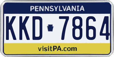 PA license plate KKD7864