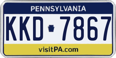 PA license plate KKD7867