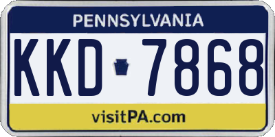 PA license plate KKD7868