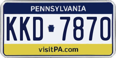 PA license plate KKD7870
