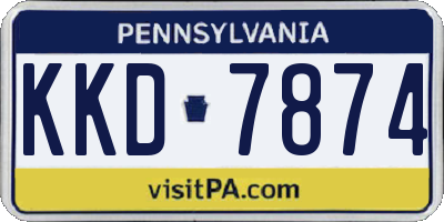 PA license plate KKD7874