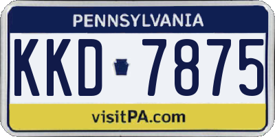 PA license plate KKD7875