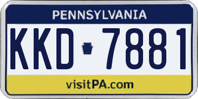 PA license plate KKD7881