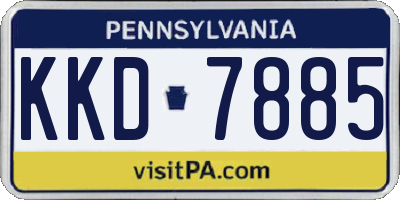 PA license plate KKD7885