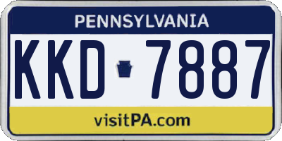 PA license plate KKD7887