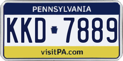 PA license plate KKD7889