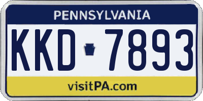 PA license plate KKD7893