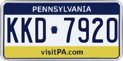 PA license plate KKD7920