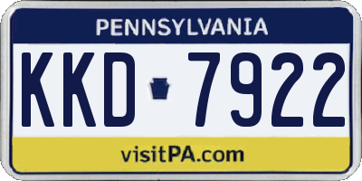 PA license plate KKD7922