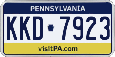 PA license plate KKD7923