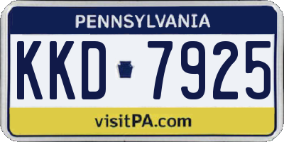 PA license plate KKD7925