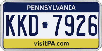 PA license plate KKD7926