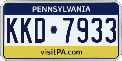 PA license plate KKD7933