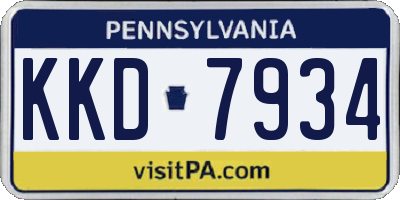 PA license plate KKD7934