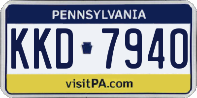 PA license plate KKD7940