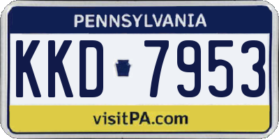 PA license plate KKD7953