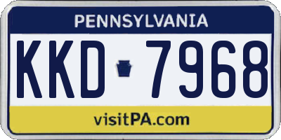 PA license plate KKD7968