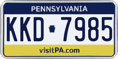 PA license plate KKD7985