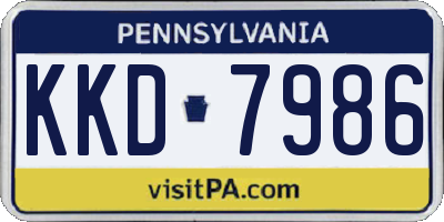 PA license plate KKD7986